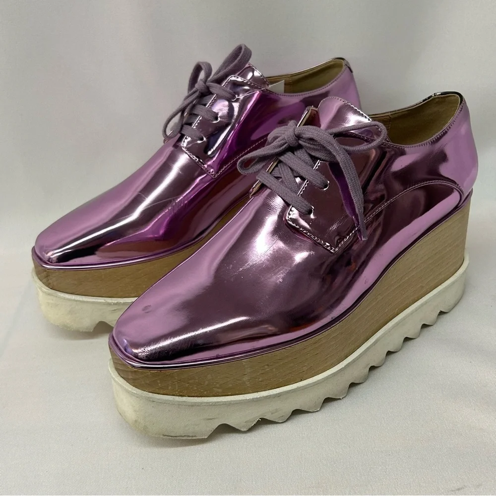 Stella McCartney Elyse Metallic Pink Platform Size 8 / 38 - Picture 6 of 15